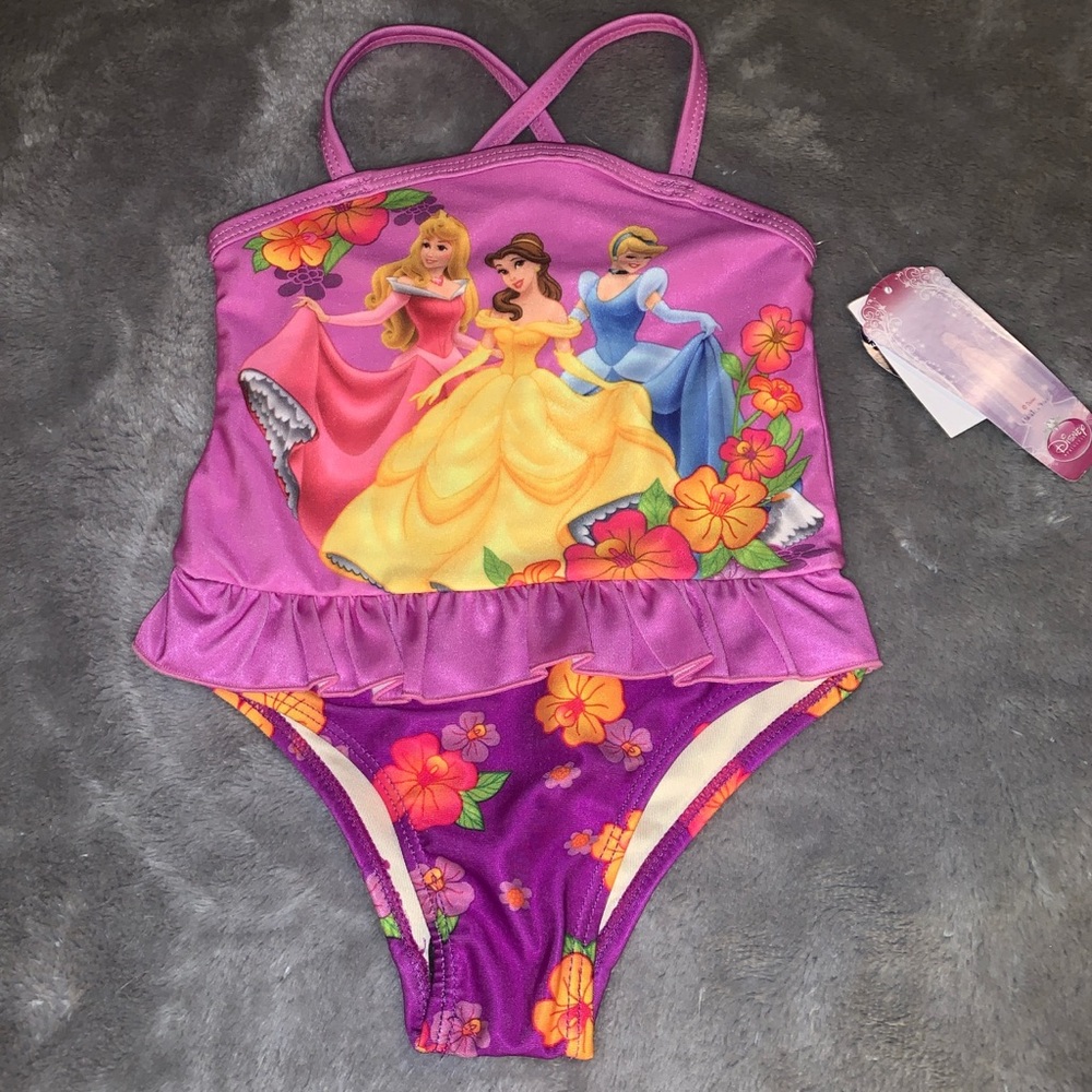 Disney Princess One-Piece Swimsuit Swim Suit Belle Aurora Cinderella 24 Months